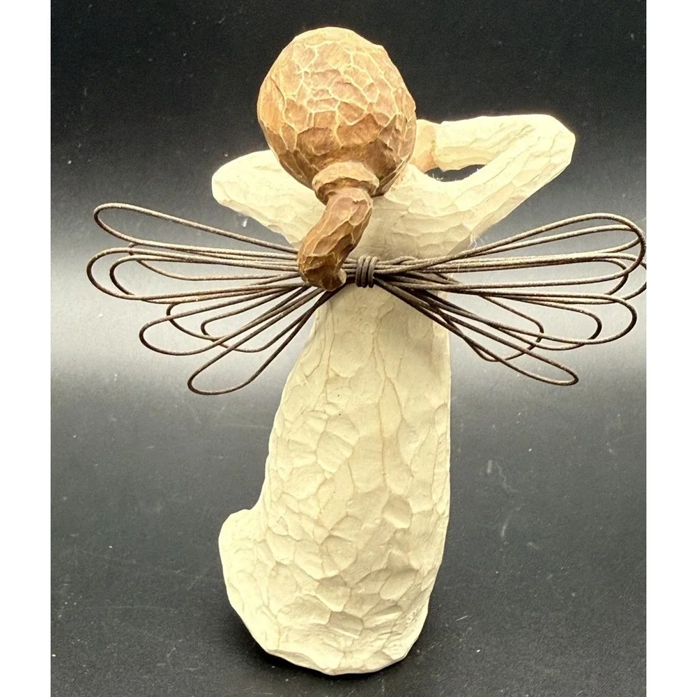 VTG Lot 3 Willow Tree Angel Figurine Demdaco Light, Happiness & Thinking Of You